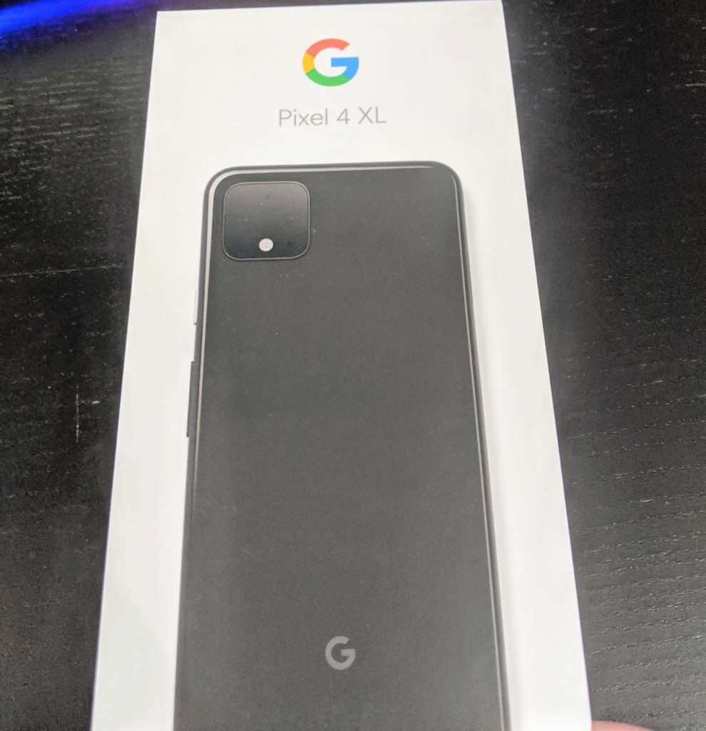 Picture of Pixel 4 box.
